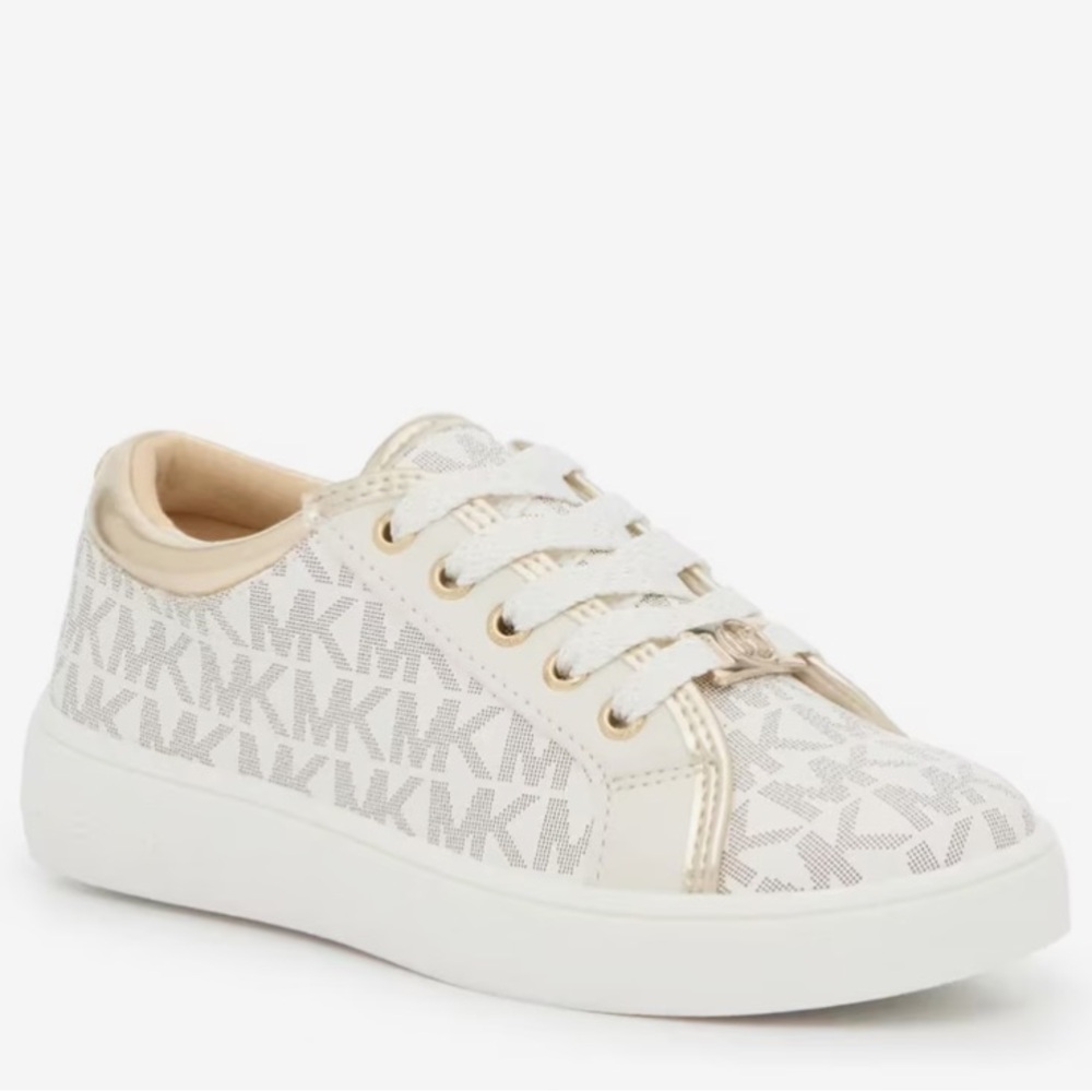 Michael Kors Jem Ralley White and Gold Sneakers Women’s Size 7M